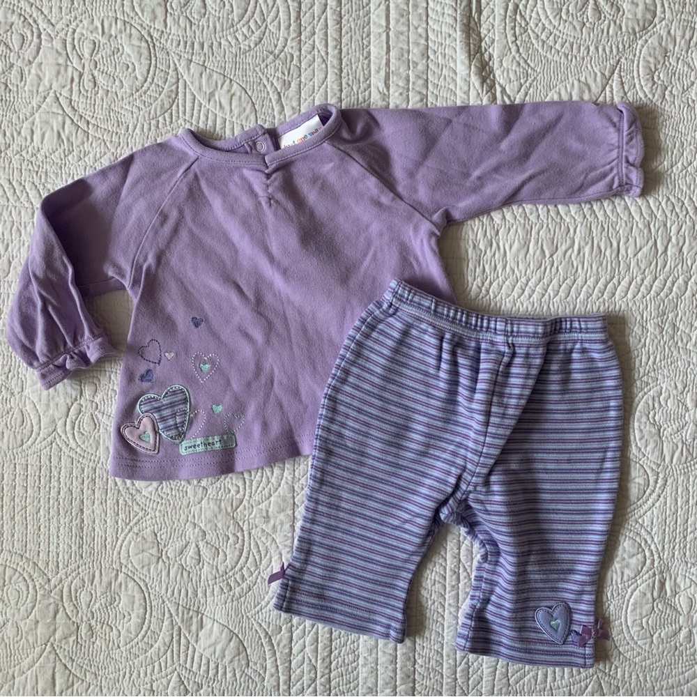 Carter's Lavender Hearts Outfit 6 Months